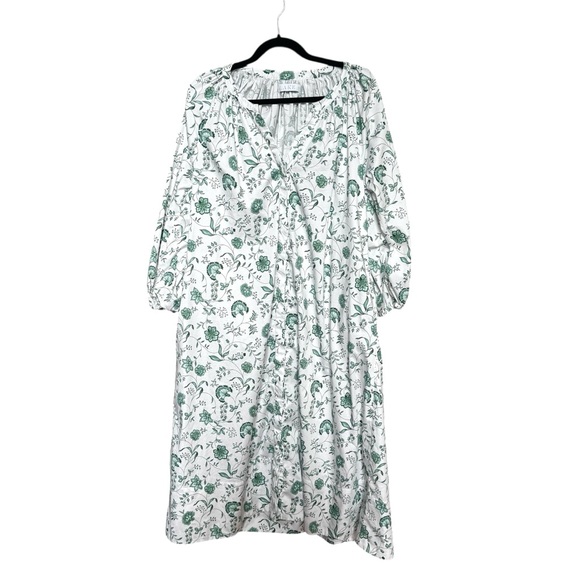 Floral Green and White Midi Dress - Picture 3 of 13